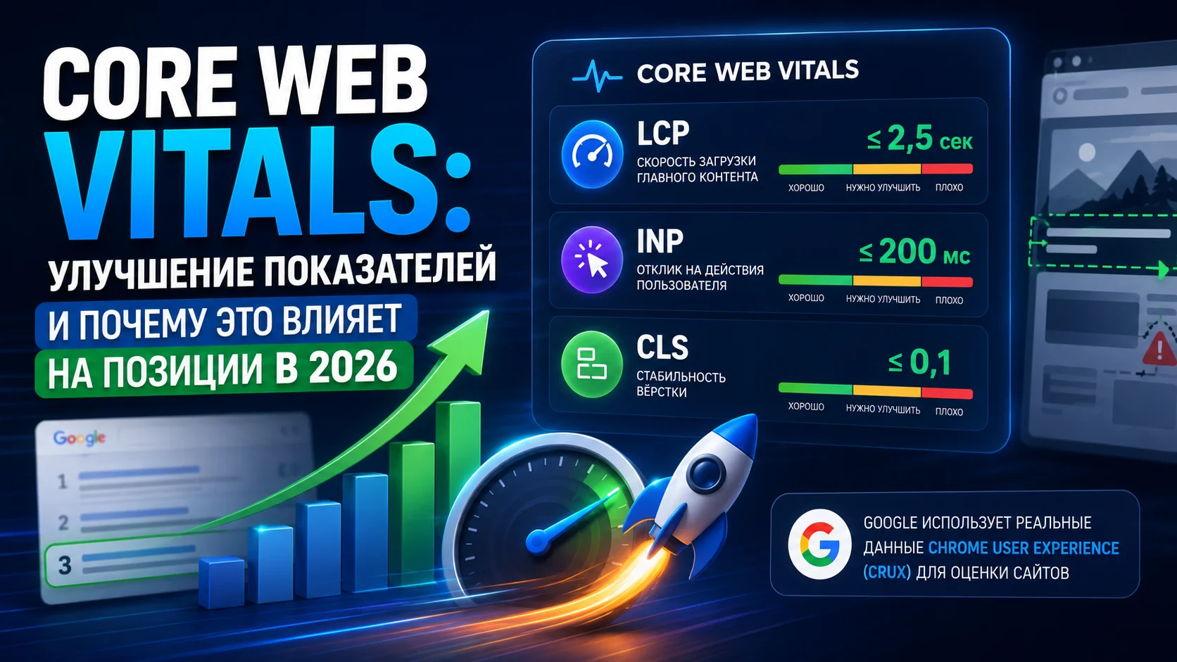 Core Web Vitals: улучшение показателей и почему это влияет на позиции в 2026