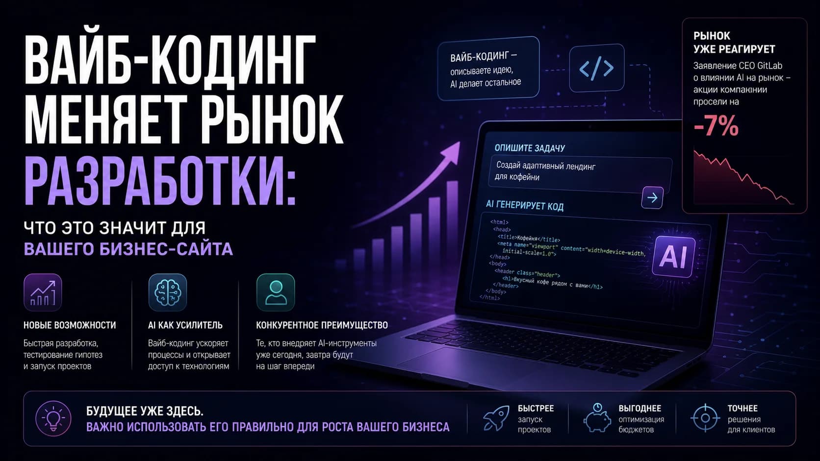 Вайб-кодинг меняет рынок разработки: что это значит для вашего бизнес-сайта