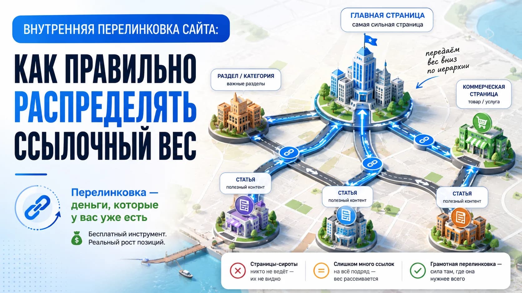 Внутренняя перелинковка сайта: как правильно распределять ссылочный вес